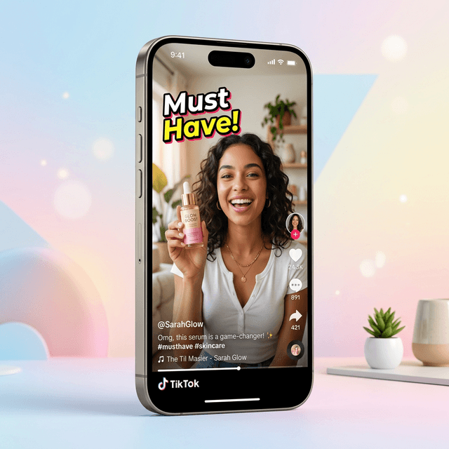 AI-generated UGC Video Ad on a smartphone